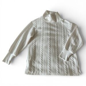 RBX Women’s Cable Knit Mock Turtleneck Sweater Size Medium White Athleisure